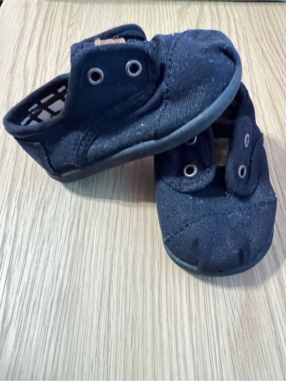 Toms Black Canvas Slip-On Baby & Walker Shoes